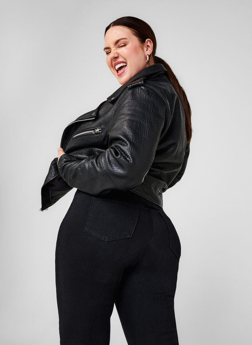 Elastiske jeggings med høy midje, Black, Image image number 0