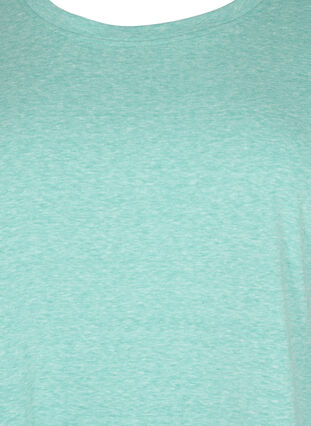Melert T-skjorte med korte ermer, Turquoise Mél, Packshot image number 2