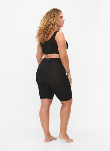 Zizzi 2-pack sømløs basic shorts, Black, Model image number 1