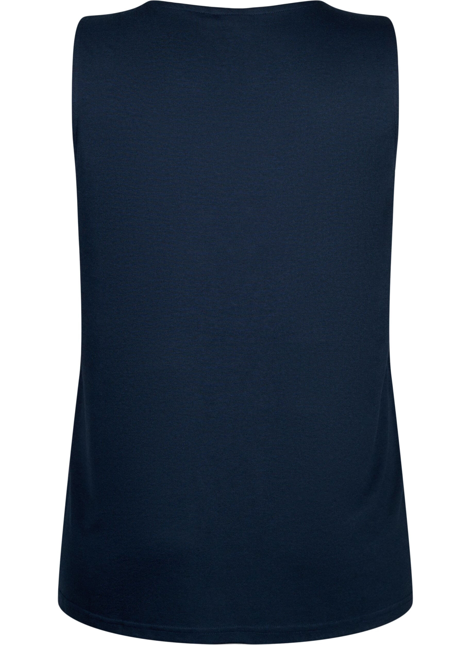 Zizzi Ermel&oslash;s topp med blonder, Total Eclipse, Packshot image number 1