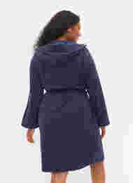 Morgenkåpe med glidelås og hette, Peacoat, Model