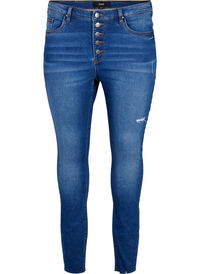 Amy-jeans med høy midje og knapper