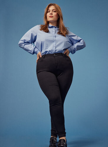 Stay black Amy jeans med høyt liv, Black, Image image number 0