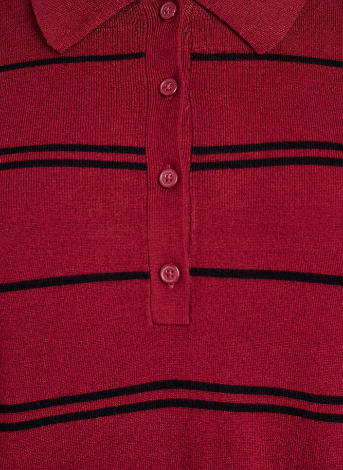 Strikkeplagg med krage, Rød, Packshot image number 2