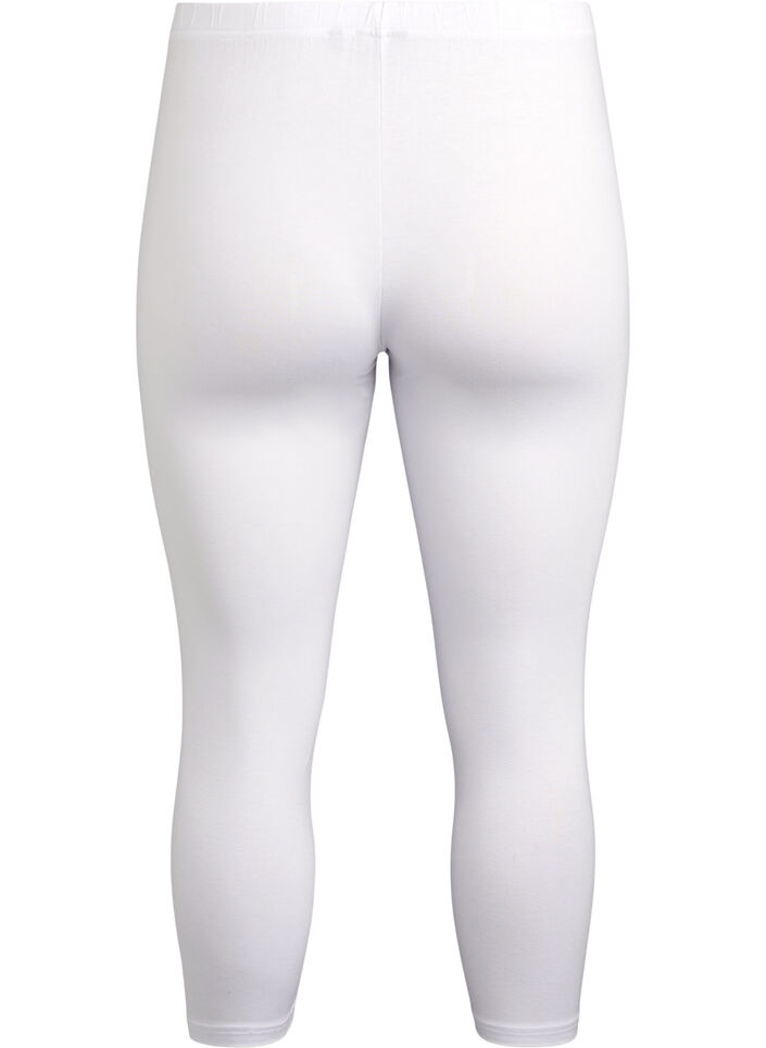 Basisleggings i viskose med 3/4-lengde, Hvit, Packshot image number 1