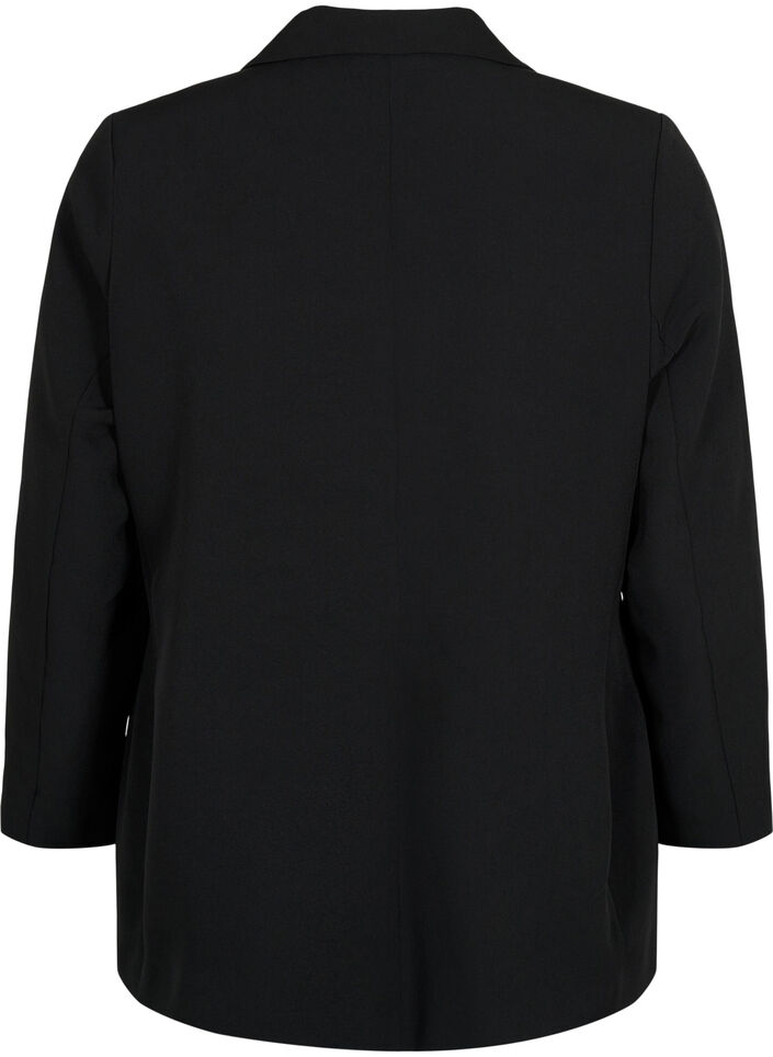 Klassisk blazer med knappelukking, Svart, Packshot image number 1