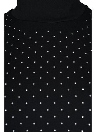 Kortermet kjole med strass, Black, Packshot image number 2