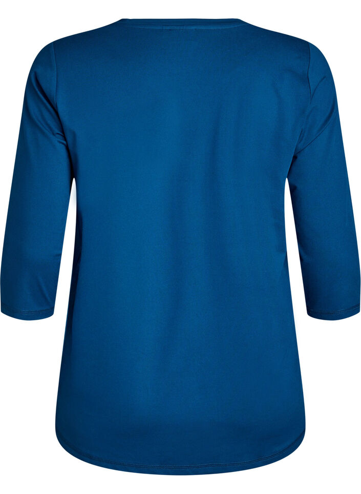 Treningsbluse med 3/4-ermer, Bl&aring;, Packshot image number 1