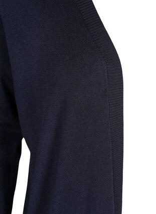 Zizzi Lang strikkecardigan i viskoseblanding, Blå, Packshot image number 2