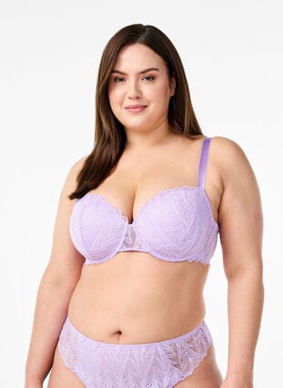 Zizzi Formstøpt blonde-BH med bøyle, Purple Rose, Model image number 0