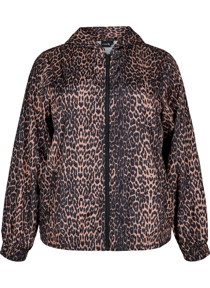 Sportsjakke med leopardmønster og hette, Leo AOP, Packshot