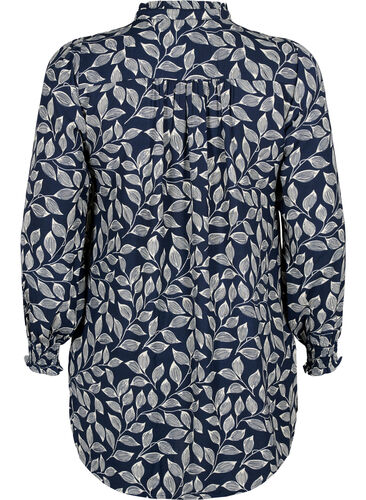 Tunika med vaffelsøm, Navy Leaf, Packshot image number 1