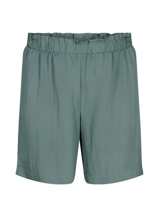 Løse shorts i viskose, Balsam Green, Packshot image number 0