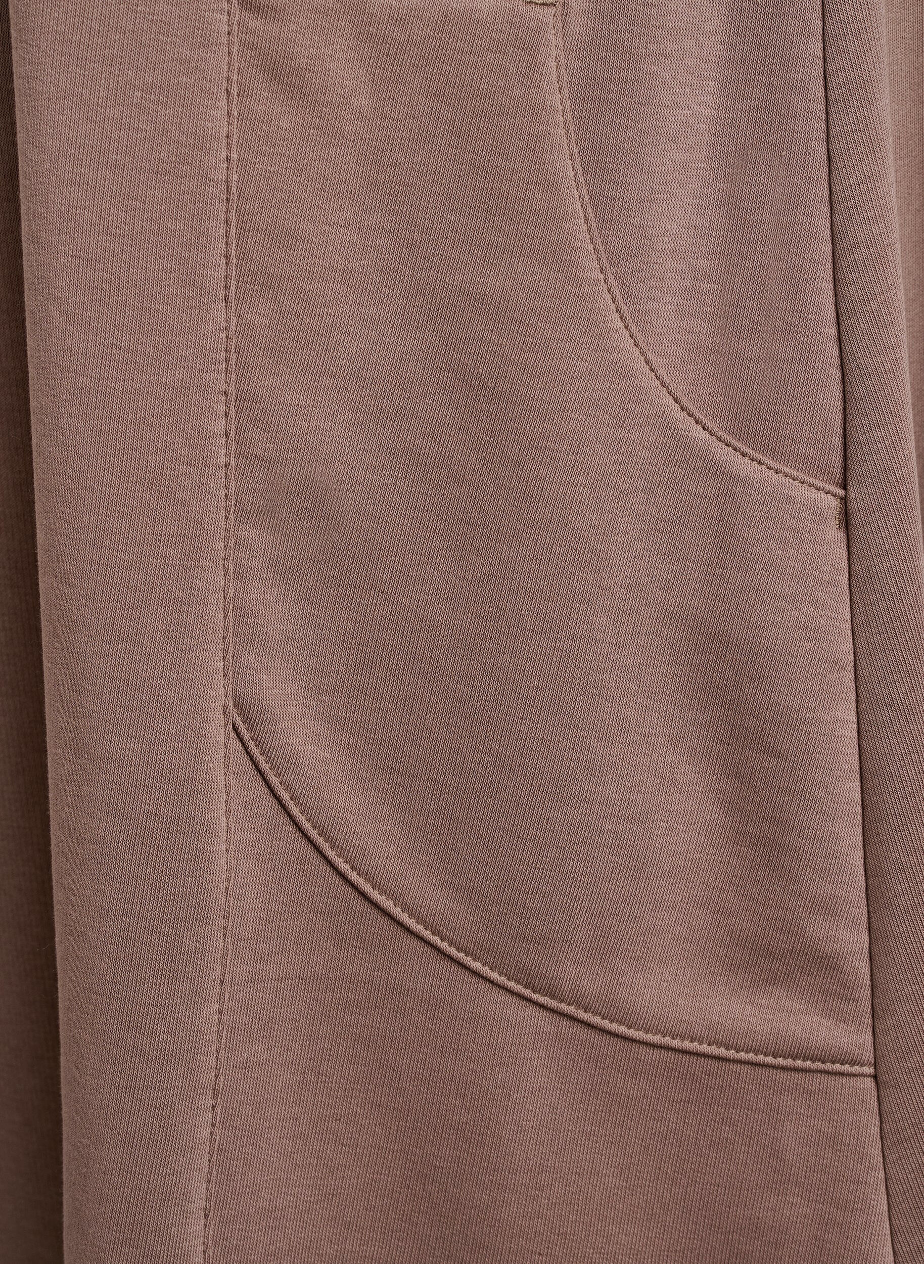 Zizzi Jerseykjole med korte ermer og lommer, Brun, Packshot image number 3