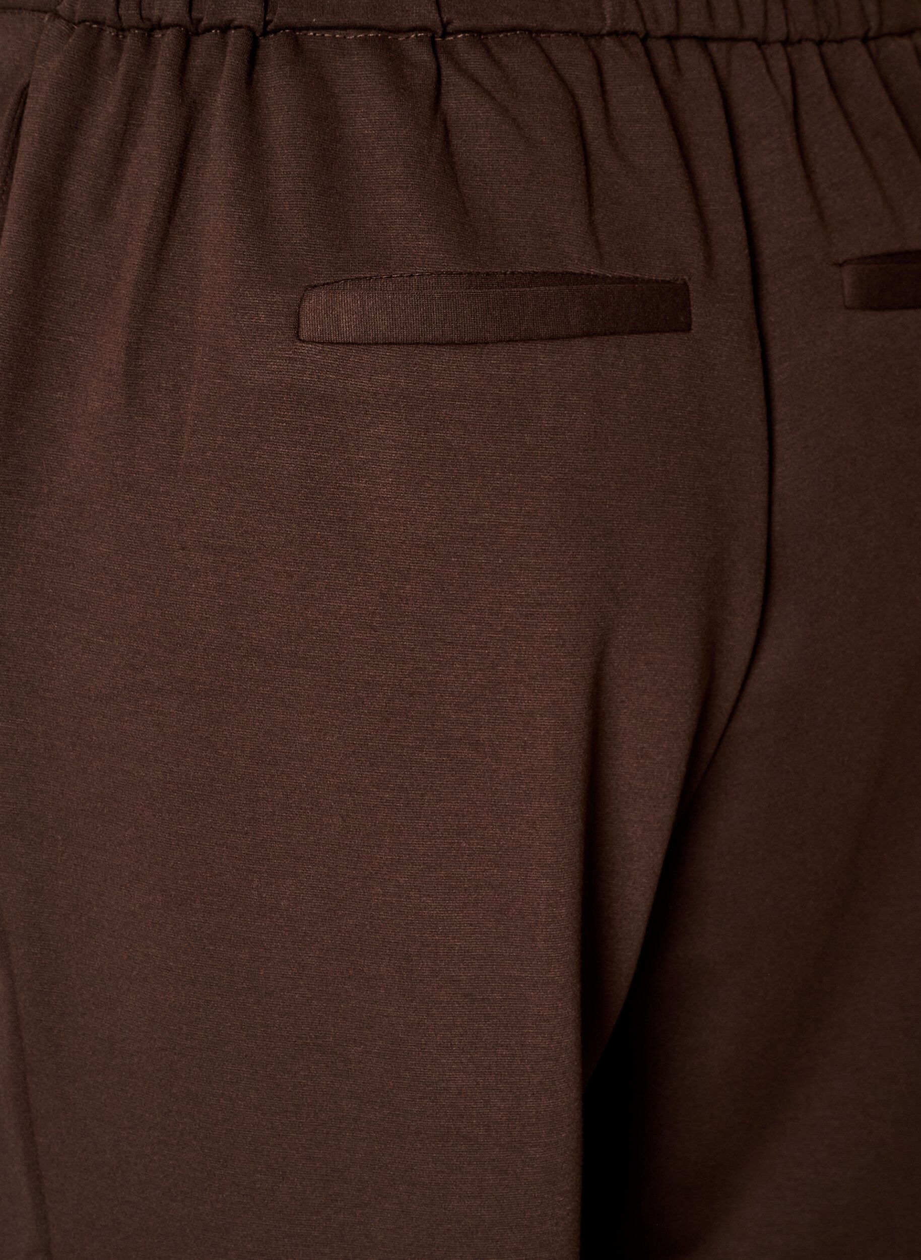 ZizziLoose fit jerseybukser med h&oslash;y midje, Brun, Packshot image number 3