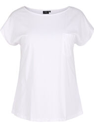 T-skjorte med brystlomme i organisk bomull, Bright White