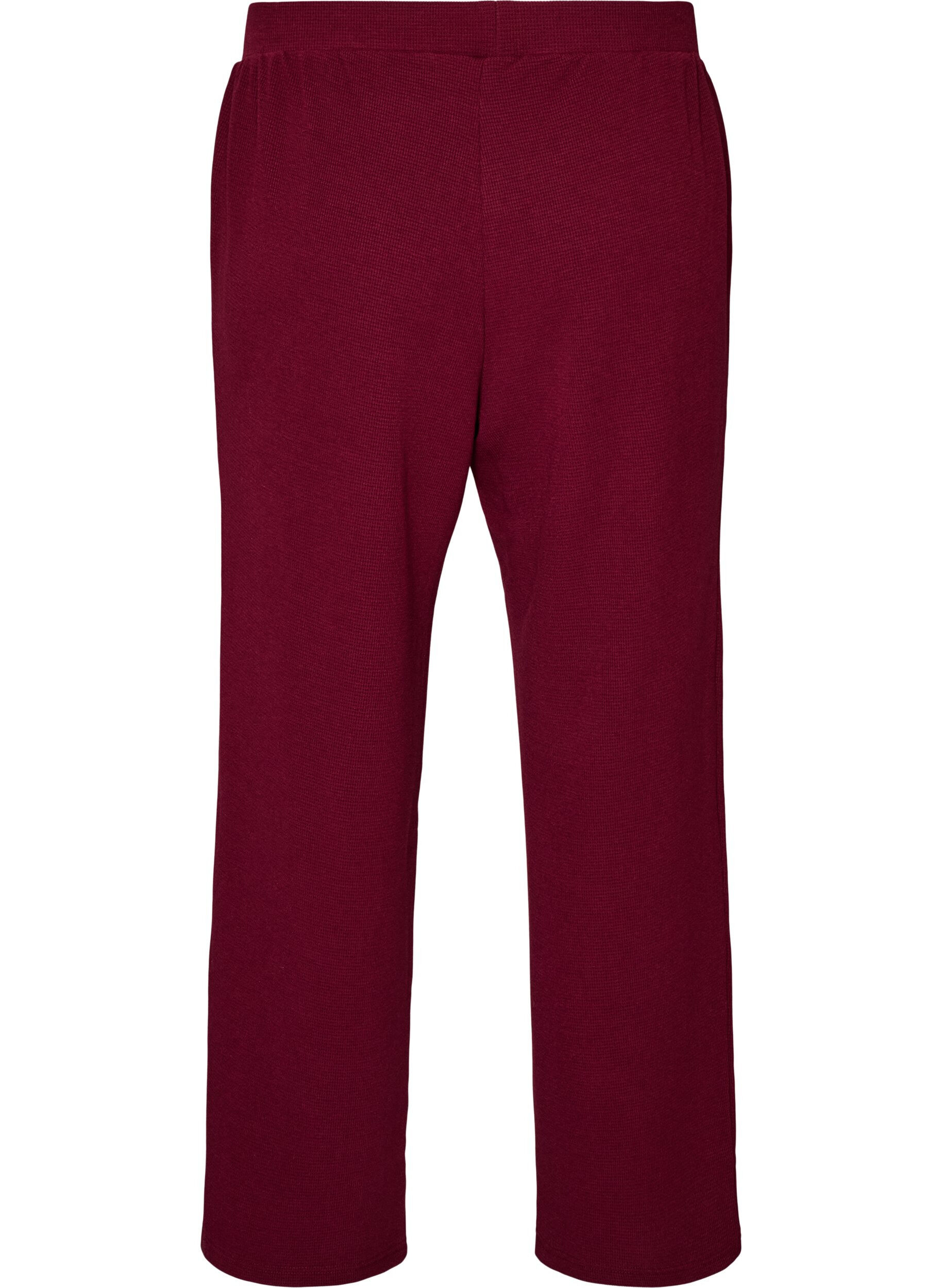 ZizziLoose fit-bukser med tekstur og h&oslash;y midje, R&oslash;d, Packshot image number 1