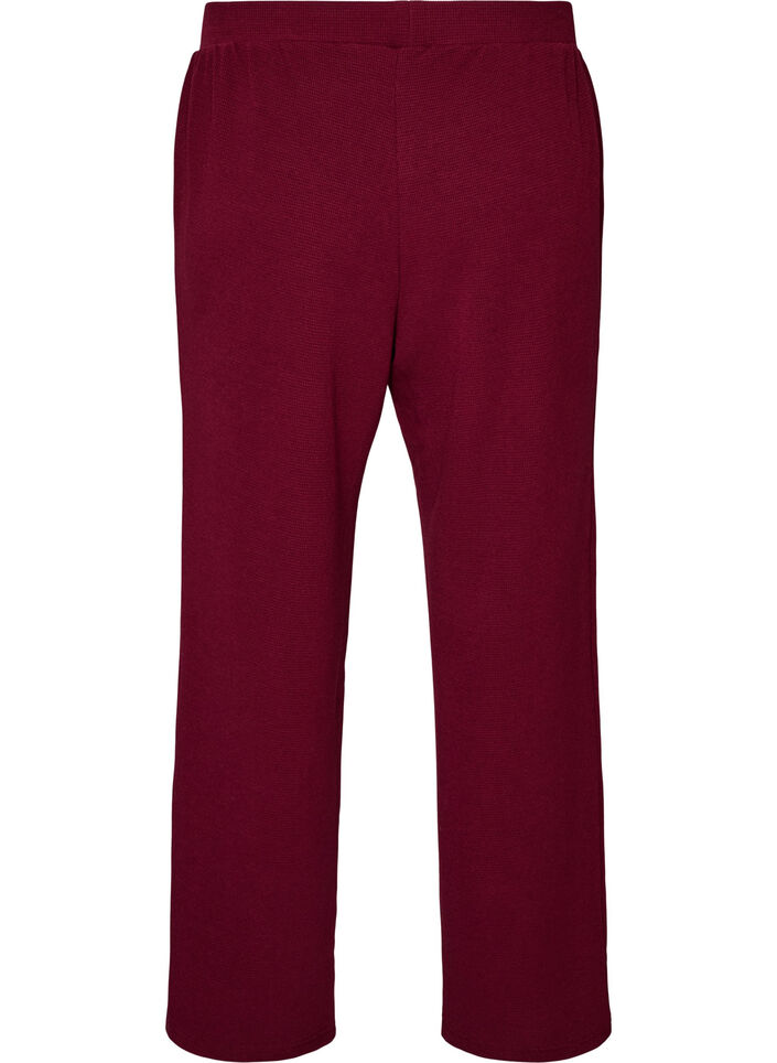Loose fit-bukser med tekstur og h&oslash;y midje, R&oslash;d, Packshot image number 1