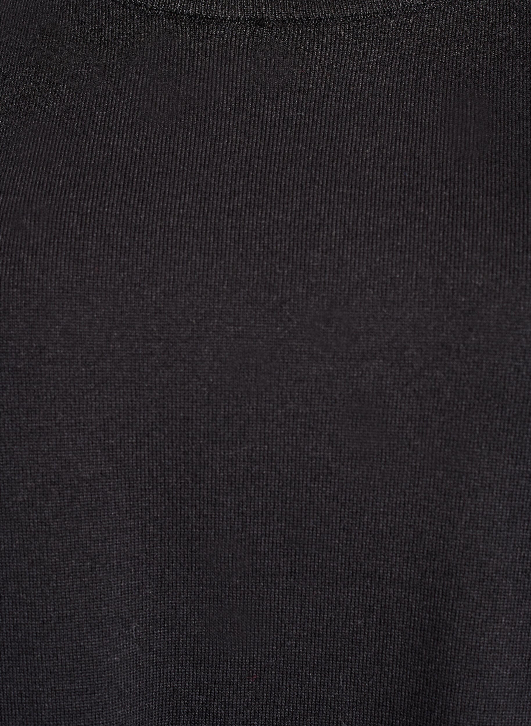 ZizziFinstrikket bluse med korte ermer, Svart, Packshot image number 2