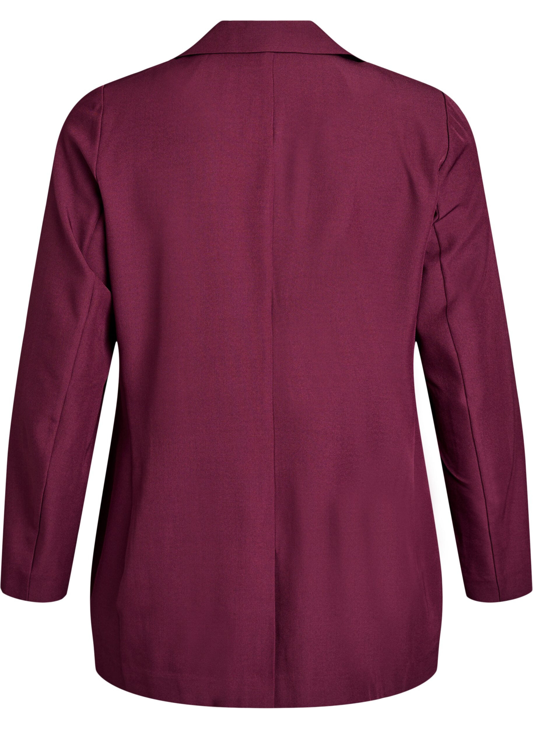 ZizziBlazer med lommer og splitter, M&oslash;rk Bordeaux, Packshot image number 1