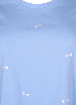 T-skjorte i økologisk bomull med sløyfer, Serenity W. Bow Emb., Packshot image number 2