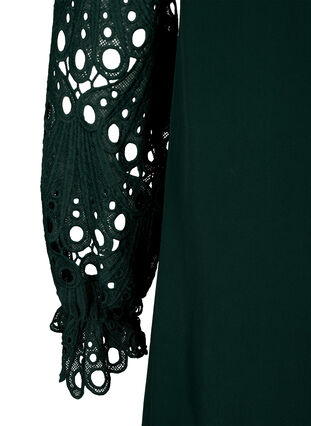 Kjole i viskose med crochet ermer, Scarab, Packshot image number 3