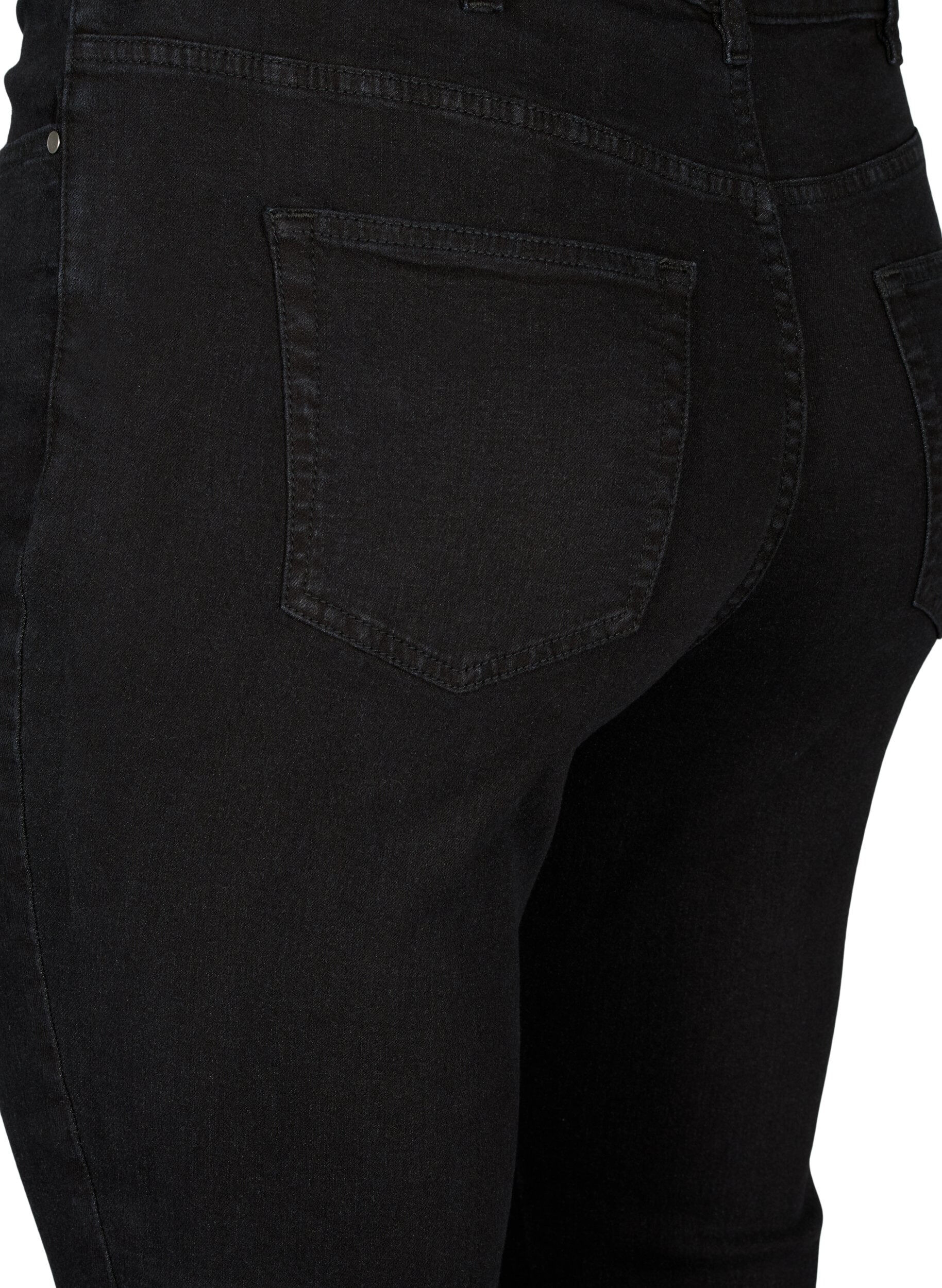 Zizzi Amy jeans med h&oslash;yt liv og super slim fit passform, Black, Packshot image number 3