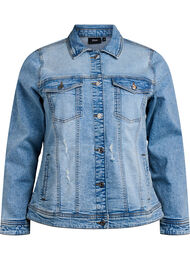 Denimjakke med en klassisk passform, Light Blue Denim