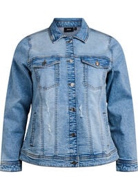Denimjakke med en klassisk passform, Blå Denimjakke med en klassisk passform