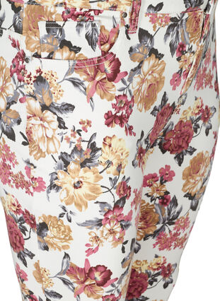 Super slim Amy jeans med blomstermønster, White Flower AOP, Packshot image number 2