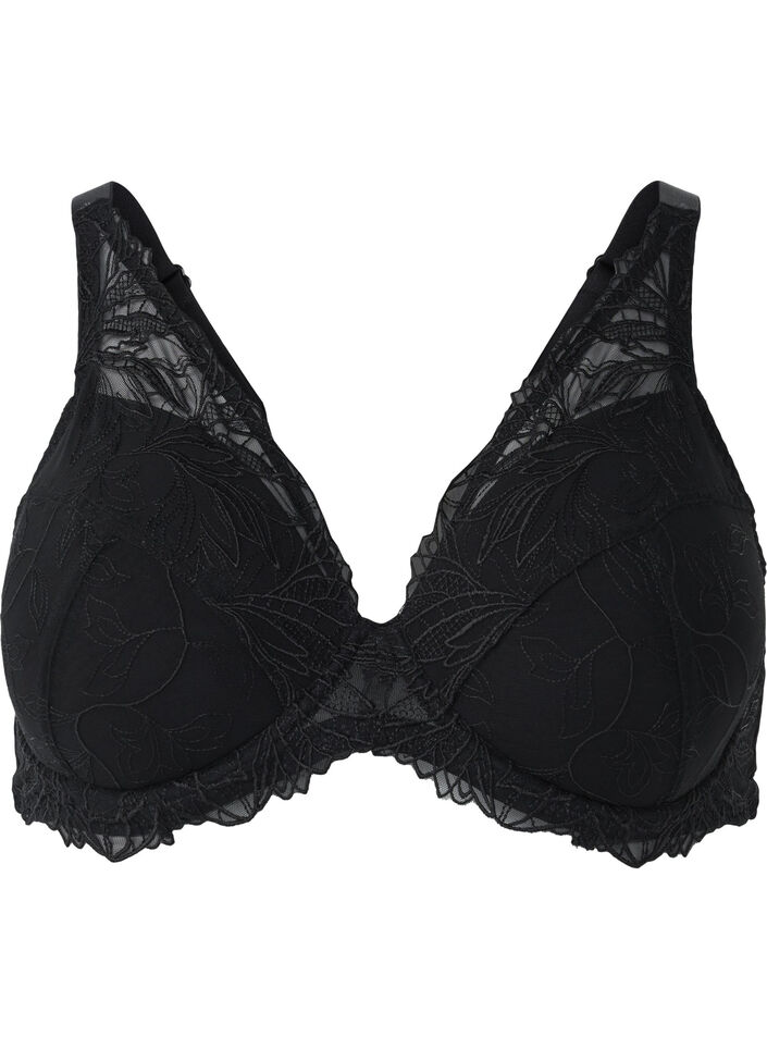 Vattert blonde-BH med spiler, Black, Packshot