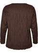 Jerseybluse med en b&oslash;lget tekstur, Brun, Packshot image number 1