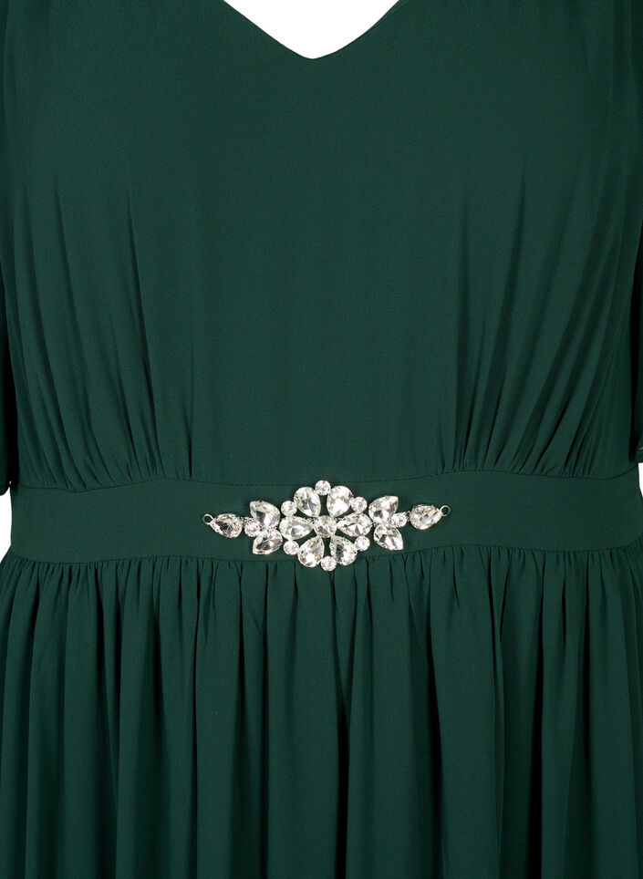 Maxikjole med draperinger og korte ermer, Scarab, Packshot image number 2