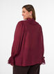 Viskosebluse med volanger og lange ermer, R&oslash;d, Model image number 2