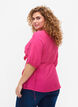 wrap Bluse i viskose med 1/2 ermer, Beetroot Purple, Model image number 1