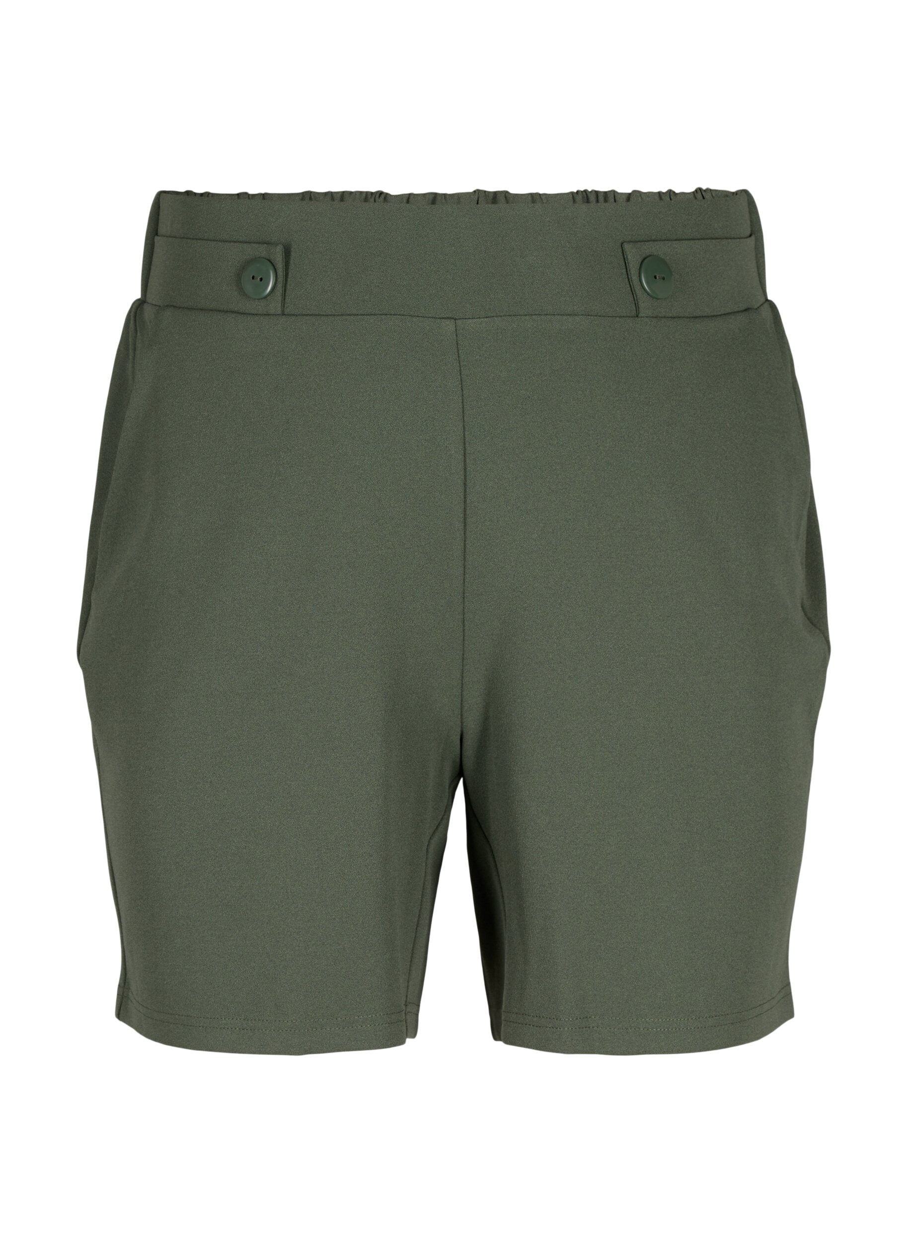 ZizziShorts med lommer og l&oslash;s passform, Gr&oslash;nn, Packshot image number 0