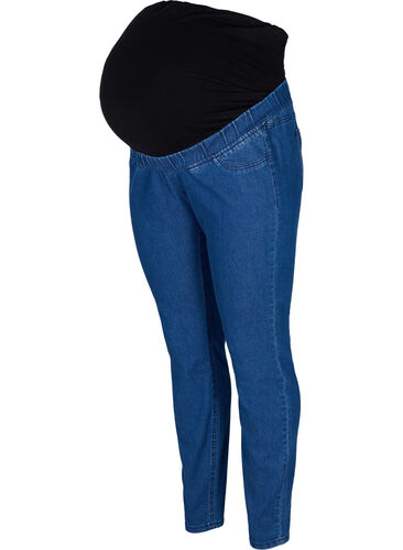 Jeggings til gravide med baklommer, Dark blue, Packshot image number 0