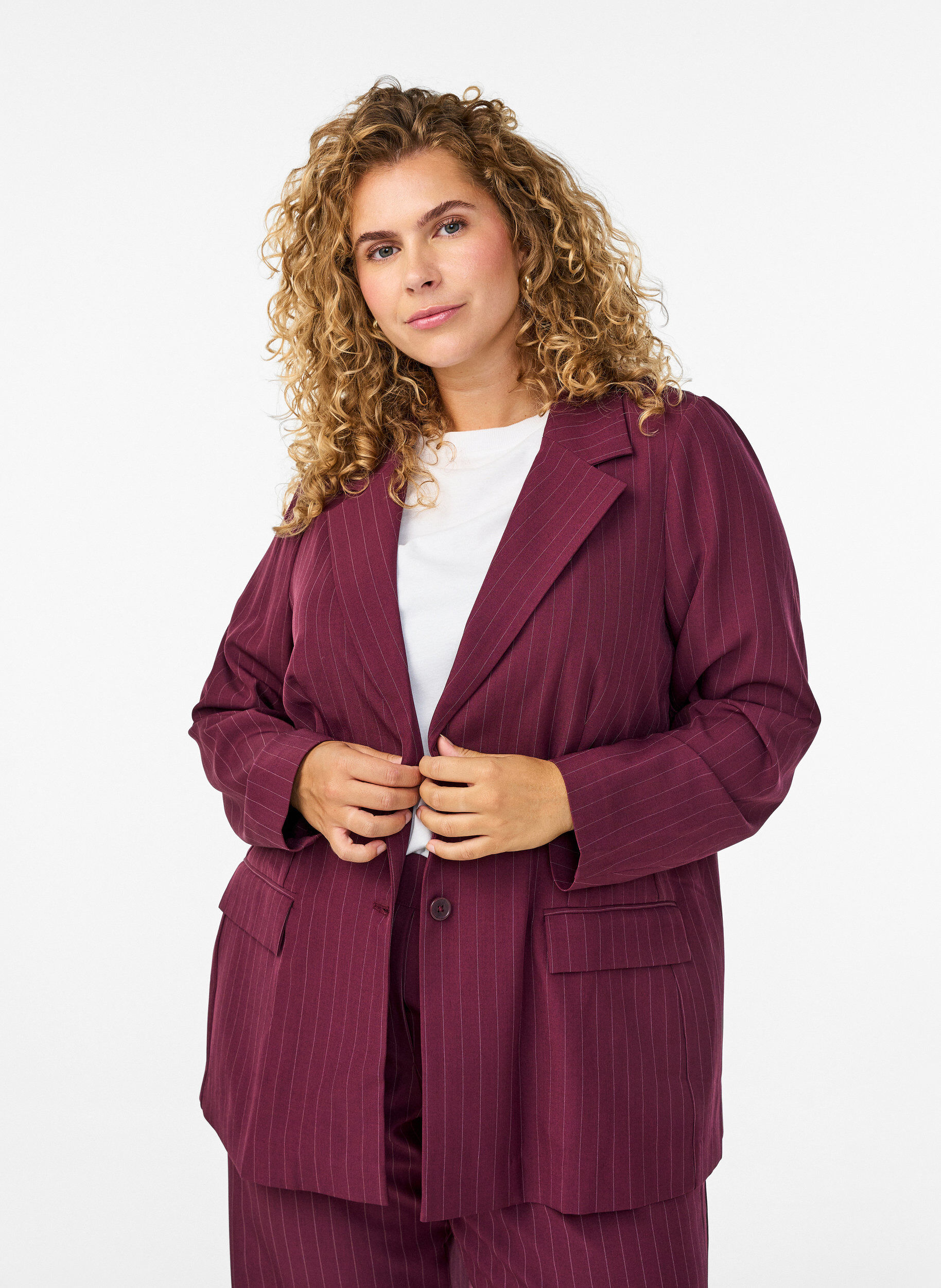 Blazer med lommer og splitter, R&oslash;d, Model
