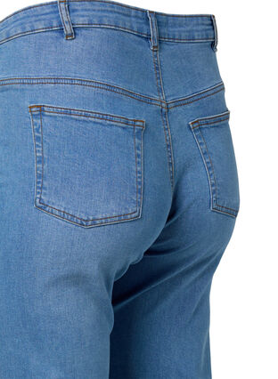 Gemma jeans med regular fit og høyt liv, Light blue, Packshot image number 3