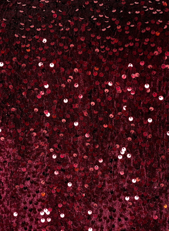 Kort paljettkjole med A-linjefasong, R&oslash;d, Packshot image number 2