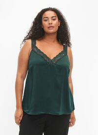 FLASH – Topp med V-hals og blondekant, Scarab, Model