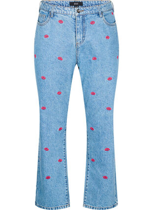 Zizzi Høy midje Gemma jeans med lepper, Blå, Packshot image number 0