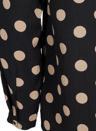 FLASH - Langermet bluse med mønster, Black Brown Dot, Packshot image number 3