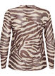 Meshbluse med trykk, Brun, Packshot image number 1