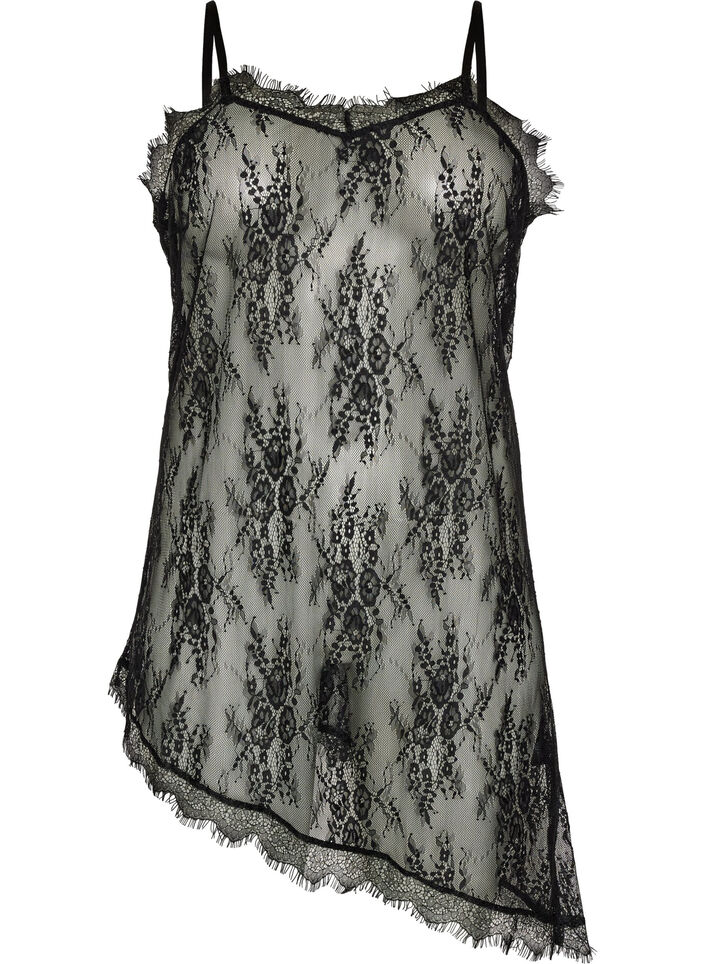 Blondekjole med asymmetrisk snitt, Svart, Packshot image number 0