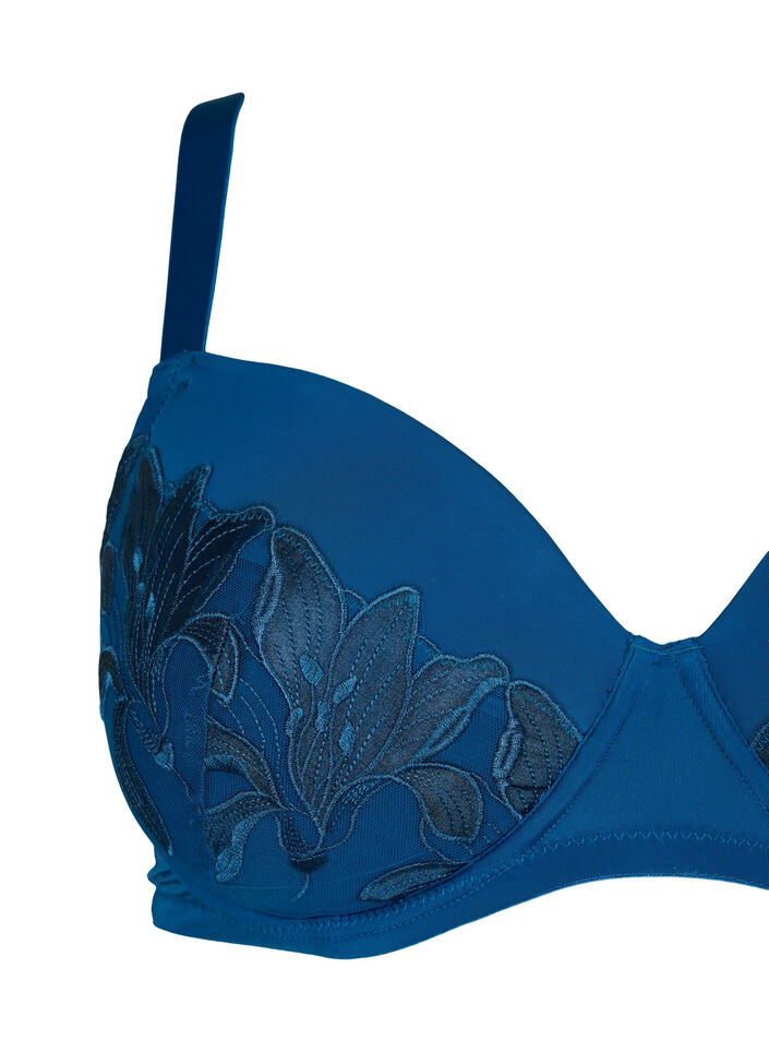 Vattert underwire BH med blonder, Sailor Blue, Packshot