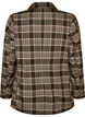 Rutete blazer med lommer og splitt bak, Brun, Packshot image number 1