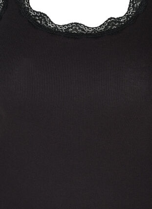 Topp med blondekant, Black, Packshot image number 2