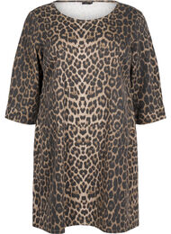 Denimkjole med leopardmønster, Leo AOP