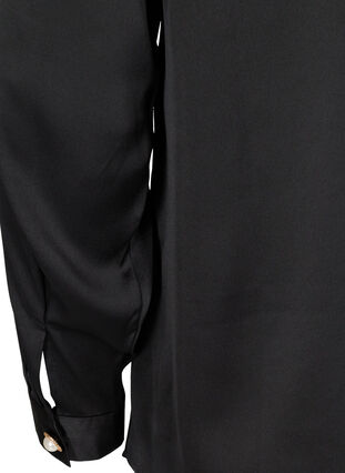 Skjortebluse med rund hals, Black, Packshot image number 3